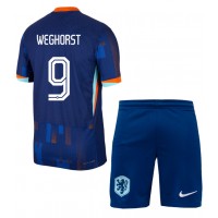 Holandsko Wout Weghorst #9 Vonkajší Detský futbalový dres ME 2024 Krátky Rukáv (+ trenírky)